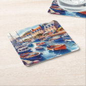 Frieden Rechteckiger Pappuntersetzer (angewinkelt)