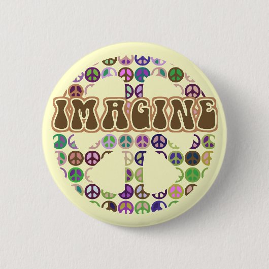 Frieden - Retro Friedenszeichen Button (Vorderseite)