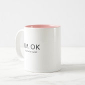 Frieden & Ruhe oder Zitat für Introvertierte Moder Zweifarbige Tasse (Vorderseite Links)