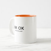 Frieden & Ruhe oder Zitat für Introvertierte Moder Zweifarbige Tasse (Vorderseite Links)