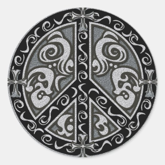 FRIEDEN (RUNDE) RUNDER AUFKLEBER (Vorderseite)