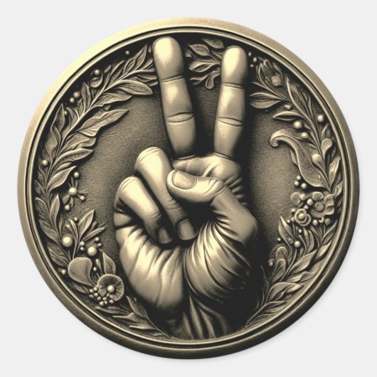 Frieden Runder Aufkleber (Vorderseite)