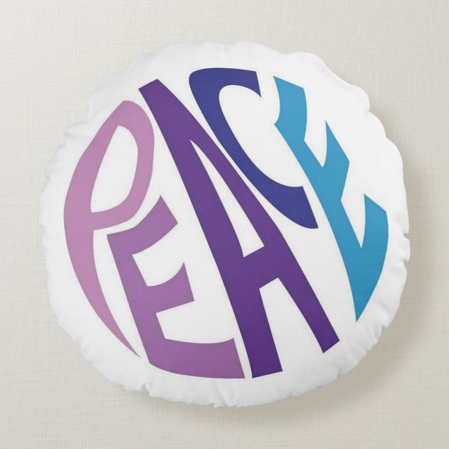 FRIEDEN RUNDES KISSEN (Vorderseite)