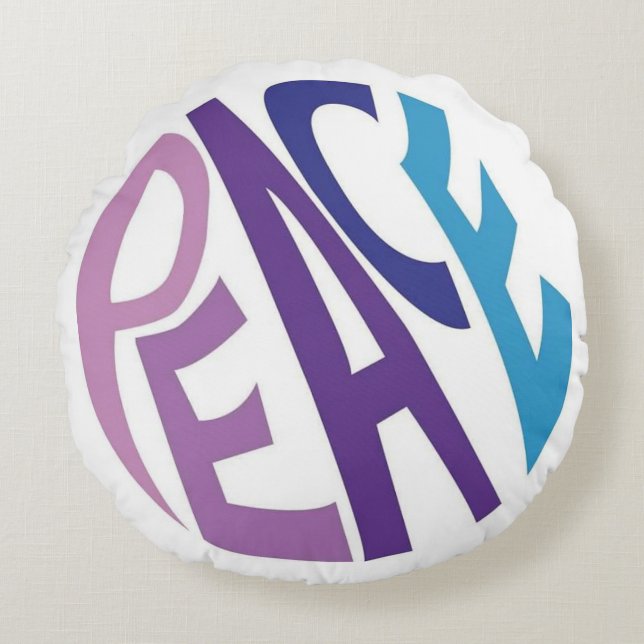 FRIEDEN RUNDES KISSEN (Vorderseite)