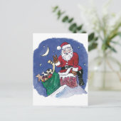 Frieden! Santa Feiertagspostkarte (Stehend Vorderseite)
