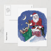 Frieden! Santa Feiertagspostkarte (Vorne/Hinten)