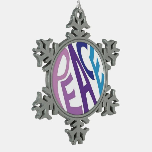 FRIEDEN SCHNEEFLOCKEN Zinn-Ornament (Links)