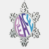 FRIEDEN SCHNEEFLOCKEN Zinn-Ornament (Rechts)