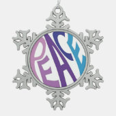 FRIEDEN SCHNEEFLOCKEN Zinn-Ornament (Vorderseite)