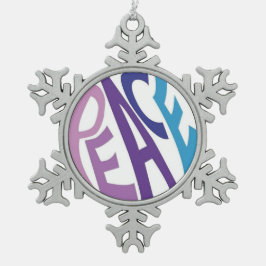 FRIEDEN SCHNEEFLOCKEN Zinn-Ornament