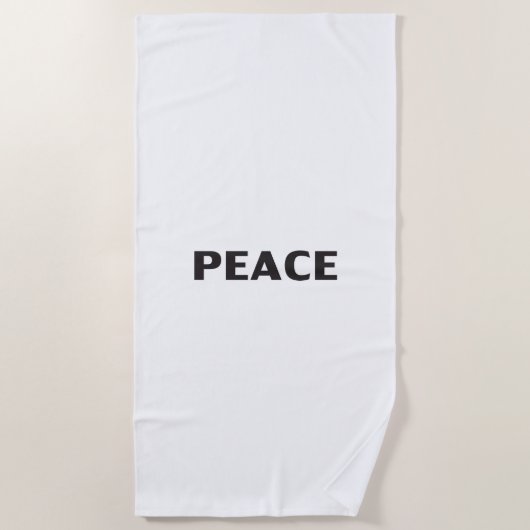 Frieden Schwarz-weiß minimalistisch modern schlich Strandtuch (Vorderseite)