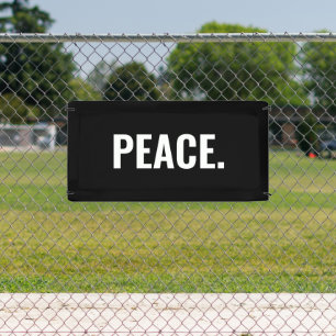 Frieden Schwarz-Weiß-Text minimalistisch Anti-Krie Banner