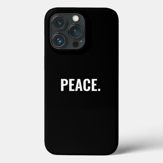 Frieden Schwarz-Weiß-Text minimalistisch Anti-Krie Case-Mate iPhone Hülle (Rückseite)