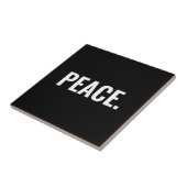 Frieden Schwarz-Weiß-Text minimalistisch Anti-Krie Fliese (Seite)