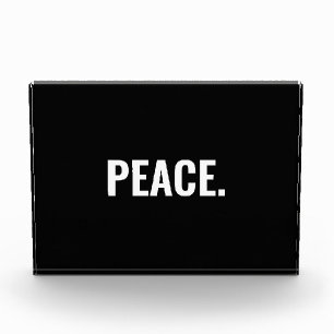 Frieden Schwarz-Weiß-Text minimalistisch Anti-Krie Fotoblock