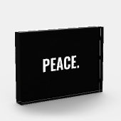Frieden Schwarz-Weiß-Text minimalistisch Anti-Krie Fotoblock (Links)