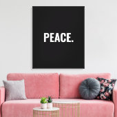 Frieden Schwarz-Weiß-Text minimalistisch Anti-Krie Leinwanddruck (Insitu (Wohnzimmer))