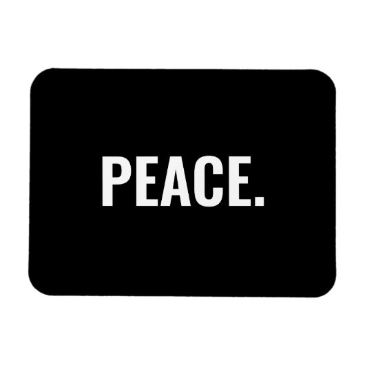 Frieden Schwarz-Weiß-Text minimalistisch Anti-Krie Magnet (Horizontal)