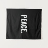 Frieden Schwarz-Weiß-Text minimalistisch Anti-Krie Wandteppich (Vorderseite (Horizontal))