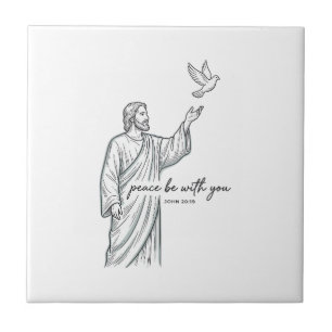 Frieden sei mit dir Taube Christliches Vintage-Shi Fliese