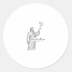 Frieden sei mit dir Taube Christliches Vintage-Shi Runder Aufkleber