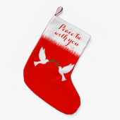 Frieden sei mit dir und weiße Tauben Kleiner Weihnachtsstrumpf (Vorderansicht (hängend))