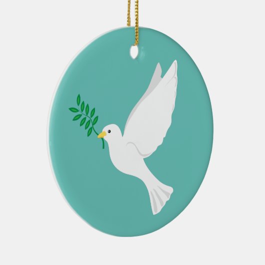 Frieden sei mit dir Weiße Taube Keramik Ornament (Rechts)