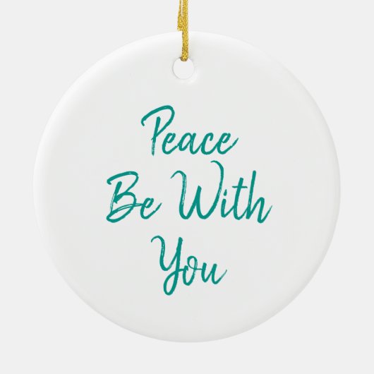 Frieden sei mit dir Weiße Taube Keramik Ornament (Hinten)