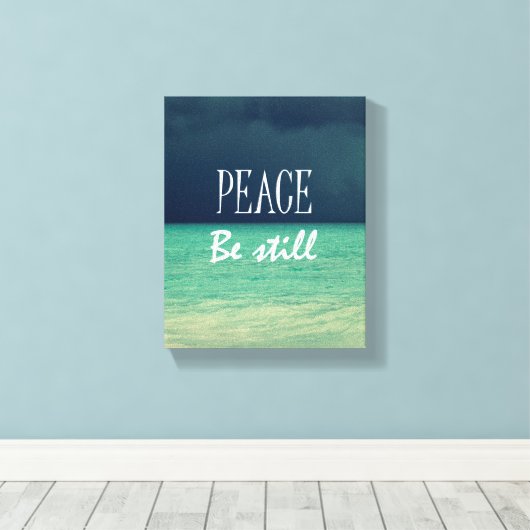 Frieden, sei noch Bibel Verse Leinwanddruck (Insitu (Holzboden))