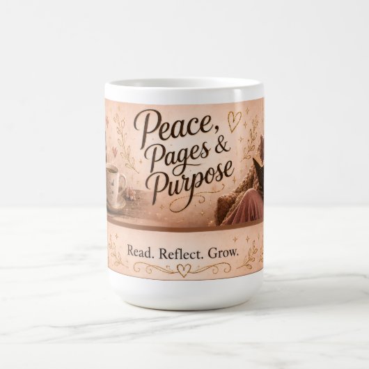 Frieden, Seiten & Ziel Kaffeetasse (Mittel)