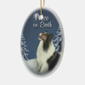 Frieden Sheltie Keramikornament (Links)