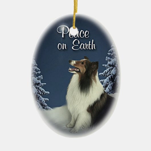 Frieden Sheltie Keramikornament (Vorne)