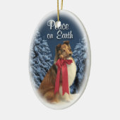 Frieden Sheltie Keramikornament (Links)