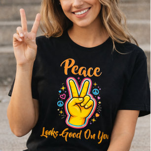 Frieden Sieht Gut Aus Auf Dir – Positive Vibes Gra T-Shirt