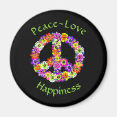 Frieden signalisieren Blumenfrieden Liebe Glück Magnet (Vorne)