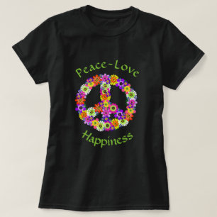 Frieden signalisieren Blumenfrieden Liebe Glück T-Shirt
