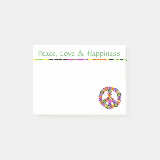 Frieden signalisieren Liebe und Glück Post-it Klebezettel (Vorderseite)