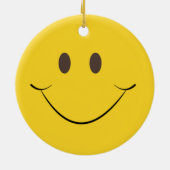 Frieden-Smiley Gelb Keramik Ornament (Hinten)