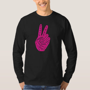 Frieden statt Krieg Frieden Hand unterzeichnen 7 T-Shirt