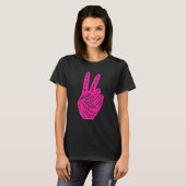 Frieden statt Krieg - Hand-Zeichen 20 T-Shirt (Vorne ganz)