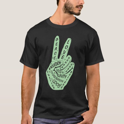 Frieden statt Krieg - Handzeichen 11 T-Shirt (Vorderseite)