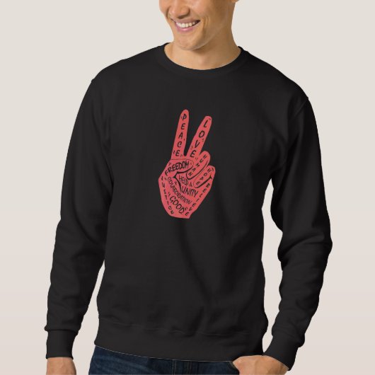 Frieden statt Krieg - Handzeichen 14 Sweatshirt (Vorderseite)