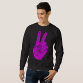 Frieden statt Krieg - Handzeichen 14 Sweatshirt (Vorne ganz)