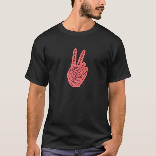 Frieden statt Krieg - Handzeichen 14 T-Shirt (Vorderseite)