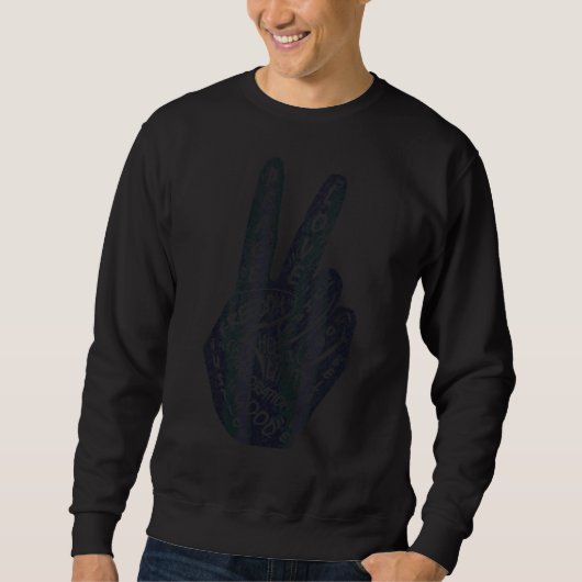 Frieden statt Krieg - Handzeichen 15 Sweatshirt (Vorderseite)