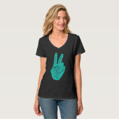 Frieden statt Krieg - Handzeichen 15 T-Shirt (Vorderseite Vollansicht)