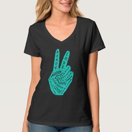 Frieden statt Krieg - Handzeichen 15 T-Shirt (Vorderseite)