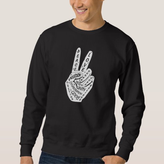 Frieden statt Krieg - Handzeichen 16 Sweatshirt (Vorderseite)