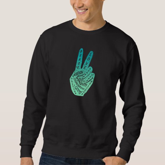 Frieden statt Krieg - Handzeichen 16 Sweatshirt (Vorderseite)
