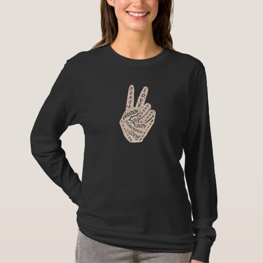 Frieden statt Krieg - Handzeichen 16 T-Shirt (Vorderseite)